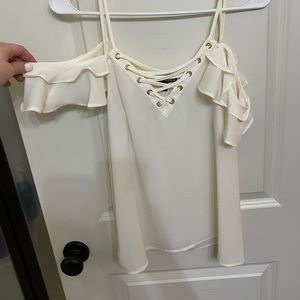 Express White Off the Shoulder Top
